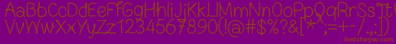 FnBlocknoteHandRegular Font – Brown Fonts on Purple Background