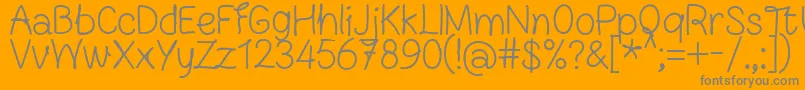 FnBlocknoteHandRegular Font – Gray Fonts on Orange Background
