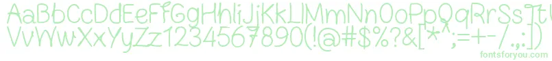 FnBlocknoteHandRegular Font – Green Fonts on White Background