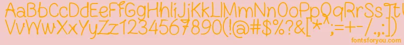 FnBlocknoteHandRegular Font – Orange Fonts on Pink Background