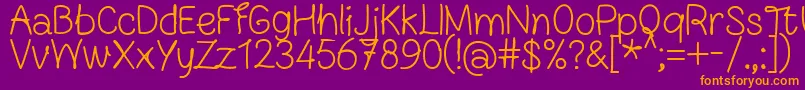 FnBlocknoteHandRegular Font – Orange Fonts on Purple Background