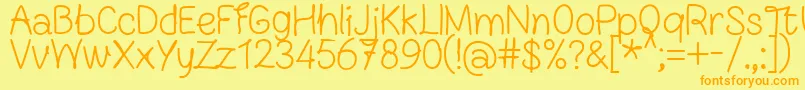 FnBlocknoteHandRegular Font – Orange Fonts on Yellow Background