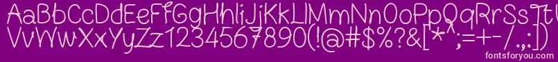 FnBlocknoteHandRegular Font – Pink Fonts on Purple Background