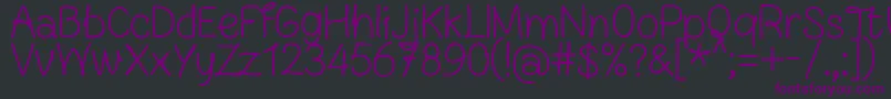 FnBlocknoteHandRegular Font – Purple Fonts on Black Background