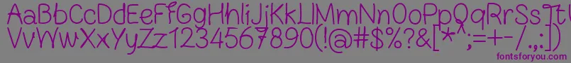 FnBlocknoteHandRegular Font – Purple Fonts on Gray Background