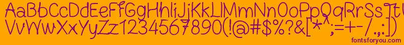 FnBlocknoteHandRegular Font – Purple Fonts on Orange Background