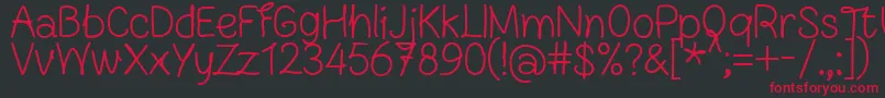 FnBlocknoteHandRegular Font – Red Fonts on Black Background