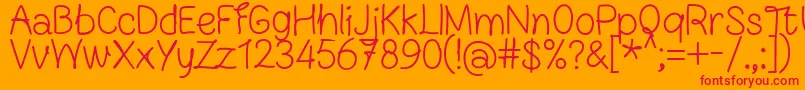 FnBlocknoteHandRegular Font – Red Fonts on Orange Background