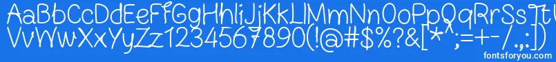 FnBlocknoteHandRegular Font – White Fonts on Blue Background