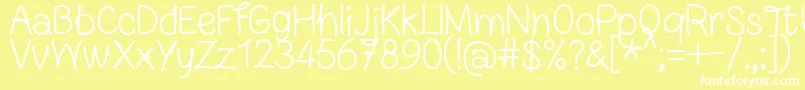 FnBlocknoteHandRegular Font – White Fonts on Yellow Background