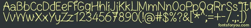 FnBlocknoteHandRegular Font – Yellow Fonts on Black Background