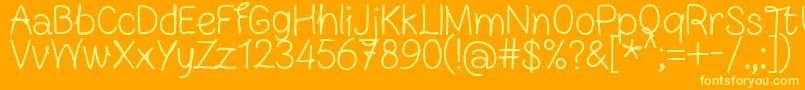FnBlocknoteHandRegular Font – Yellow Fonts on Orange Background