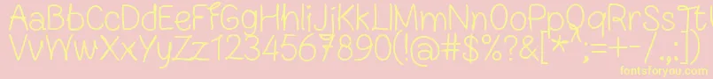 FnBlocknoteHandRegular Font – Yellow Fonts on Pink Background