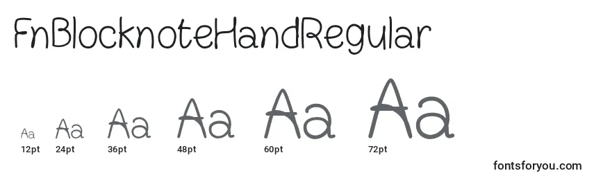 FnBlocknoteHandRegular Font Sizes