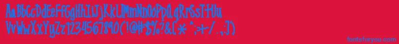 フォントMixnarrowserif – 赤い背景に青い文字