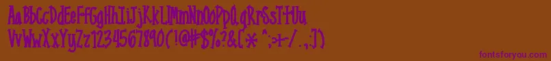Mixnarrowserif-fontti – violetit fontit ruskealla taustalla