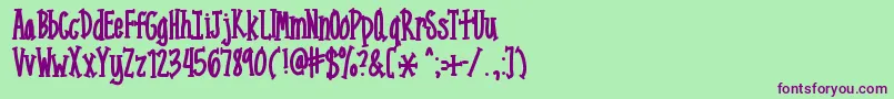 フォントMixnarrowserif – 緑の背景に紫のフォント