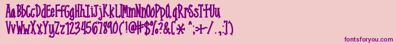 フォントMixnarrowserif – ピンクの背景に紫のフォント