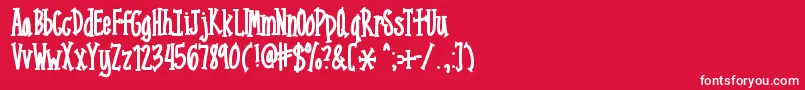 Шрифт Mixnarrowserif – белые шрифты на красном фоне
