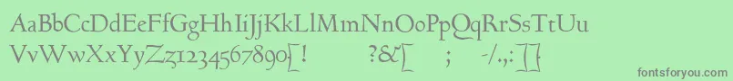 Goundyhundred Font – Gray Fonts on Green Background