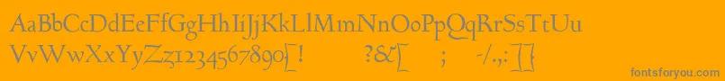 Goundyhundred-Schriftart – Graue Schriften auf orangefarbenem Hintergrund