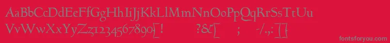 Goundyhundred-Schriftart – Graue Schriften auf rotem Hintergrund
