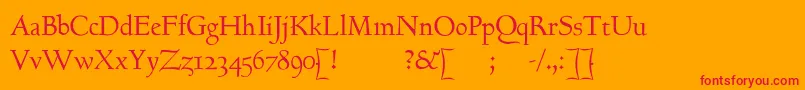 Goundyhundred Font – Red Fonts on Orange Background