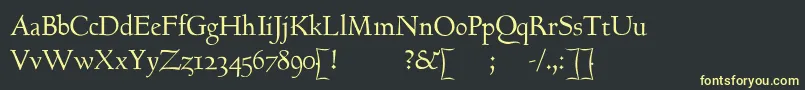 Goundyhundred-Schriftart – Gelbe Schriften auf schwarzem Hintergrund