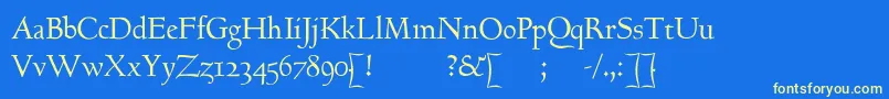 Goundyhundred Font – Yellow Fonts on Blue Background