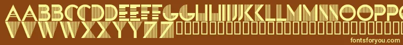 SandreRegular-fontti – keltaiset fontit ruskealla taustalla