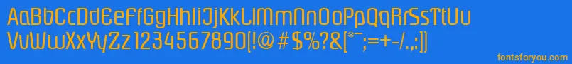 PasadenaSerialRegularDb Font – Orange Fonts on Blue Background