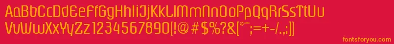 PasadenaSerialRegularDb Font – Orange Fonts on Red Background