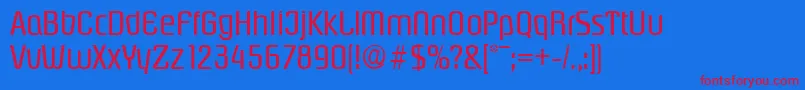 PasadenaSerialRegularDb Font – Red Fonts on Blue Background