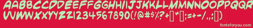 Blambotcustom Font – Green Fonts on Red Background