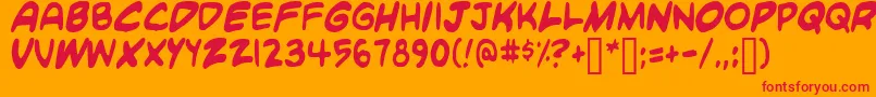 Blambotcustom-Schriftart – Rote Schriften auf orangefarbenem Hintergrund