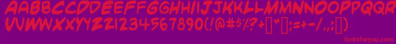 Blambotcustom-Schriftart – Rote Schriften auf violettem Hintergrund