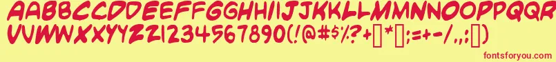 Blambotcustom Font – Red Fonts on Yellow Background