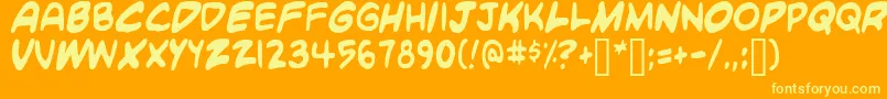 Blambotcustom Font – Yellow Fonts on Orange Background