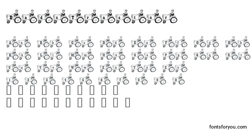 Шрифт DadsTractor – алфавит, цифры, специальные символы