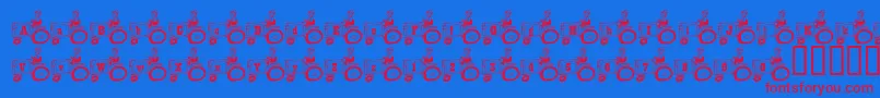 DadsTractor Font – Red Fonts on Blue Background