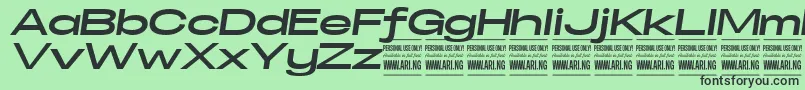 SpecifypersonalExexpbolditalic-fontti – mustat fontit vihreällä taustalla