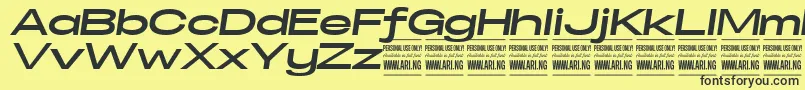 SpecifypersonalExexpbolditalic-fontti – mustat fontit keltaisella taustalla