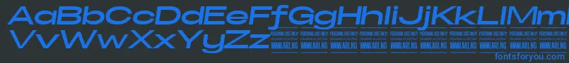 SpecifypersonalExexpbolditalic Font – Blue Fonts on Black Background
