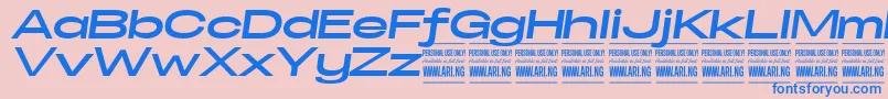 Шрифт SpecifypersonalExexpbolditalic – синие шрифты на розовом фоне