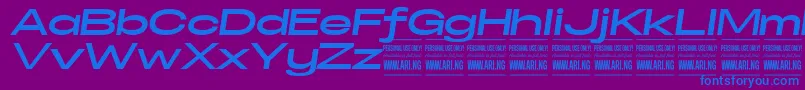SpecifypersonalExexpbolditalic Font – Blue Fonts on Purple Background