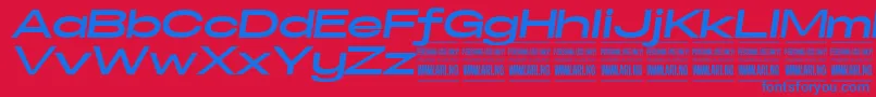SpecifypersonalExexpbolditalic Font – Blue Fonts on Red Background