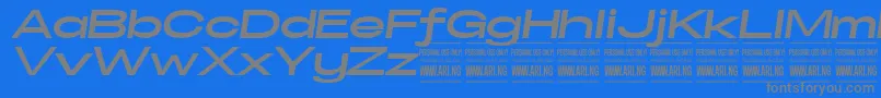 SpecifypersonalExexpbolditalic Font – Gray Fonts on Blue Background