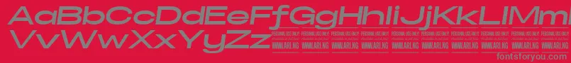 SpecifypersonalExexpbolditalic Font – Gray Fonts on Red Background