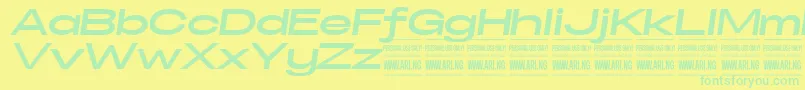 SpecifypersonalExexpbolditalic-fontti – vihreät fontit keltaisella taustalla