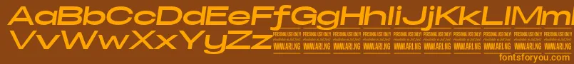 SpecifypersonalExexpbolditalic Font – Orange Fonts on Brown Background